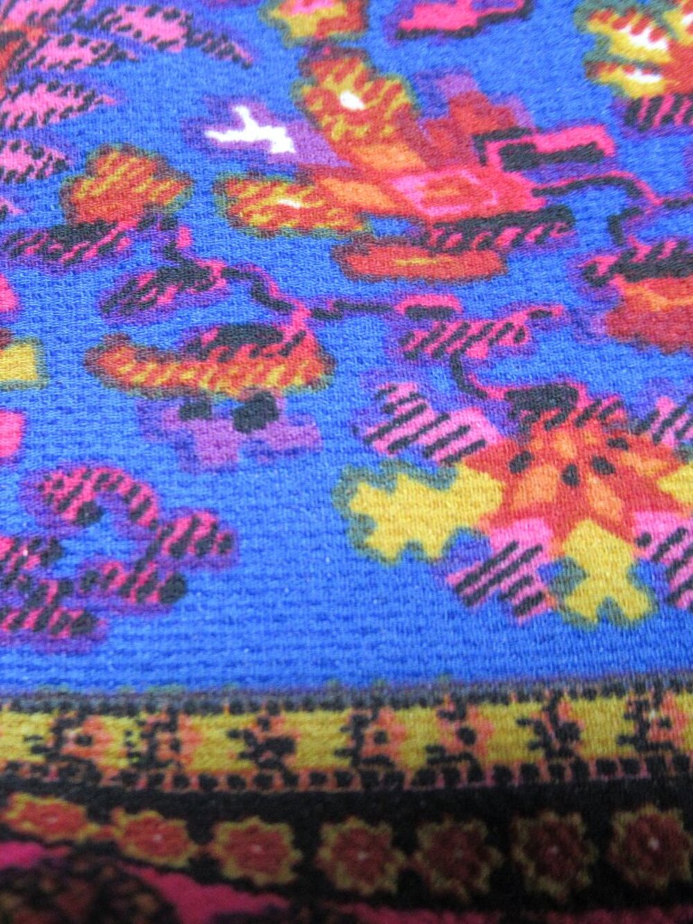 Boho Bright Color Floral Front Tie Shirt - Picture 6 of 6